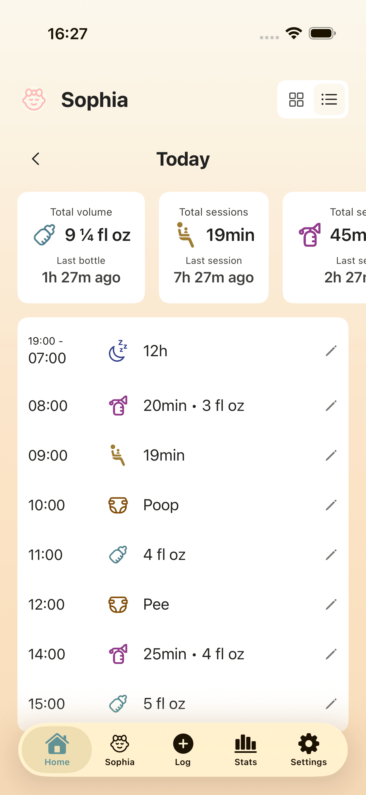 Settings screen showing dark mode toggle and simple interface
